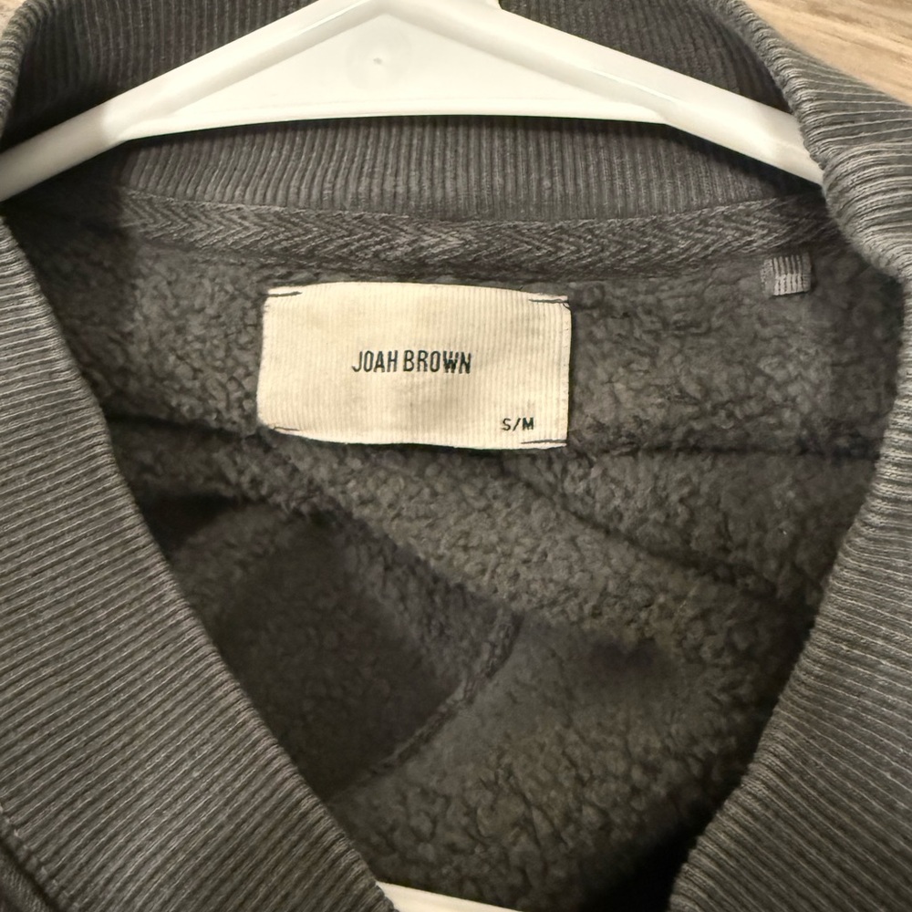 Joah Brown Oversized Pullover in Washed Black French Terry - Picture 7 of 7